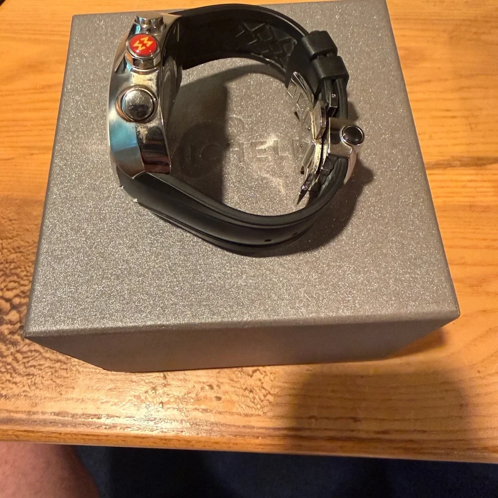 Michele White Dial Automatic Chronograph with Red Accents